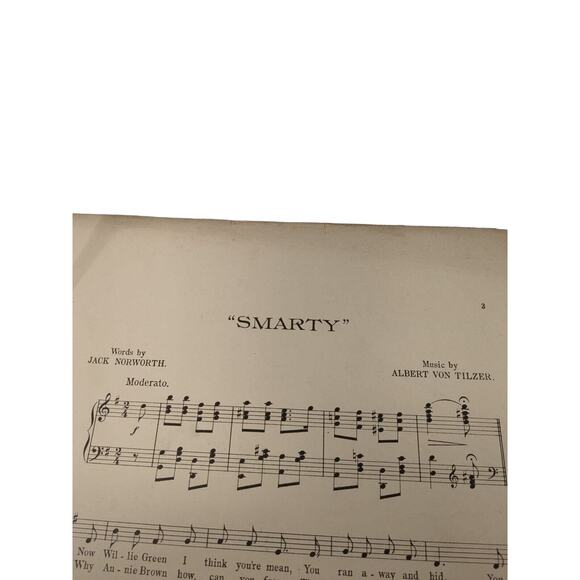 1908 Smarty Sheet Music by Albert Von Tilzer Words by Jack Norworth - Picture 3 of 14